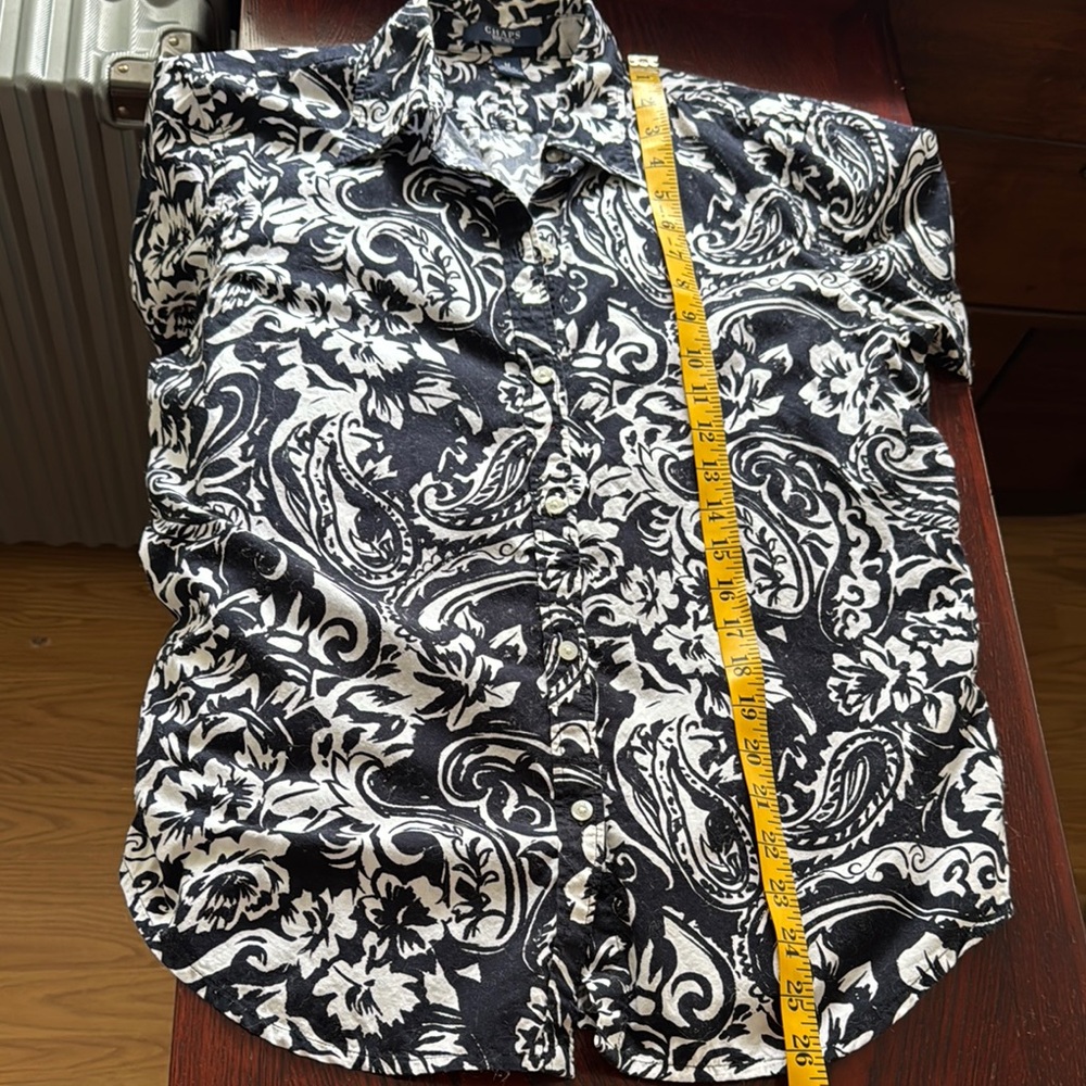 Chaps Monochrome Paisley Button-Up Shirt - Picture 7 of 7